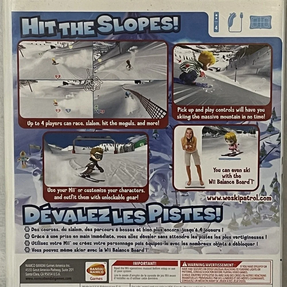 We Ski Wii Game 2008 Namco Bandai  Nintendo Up to 4 Players
